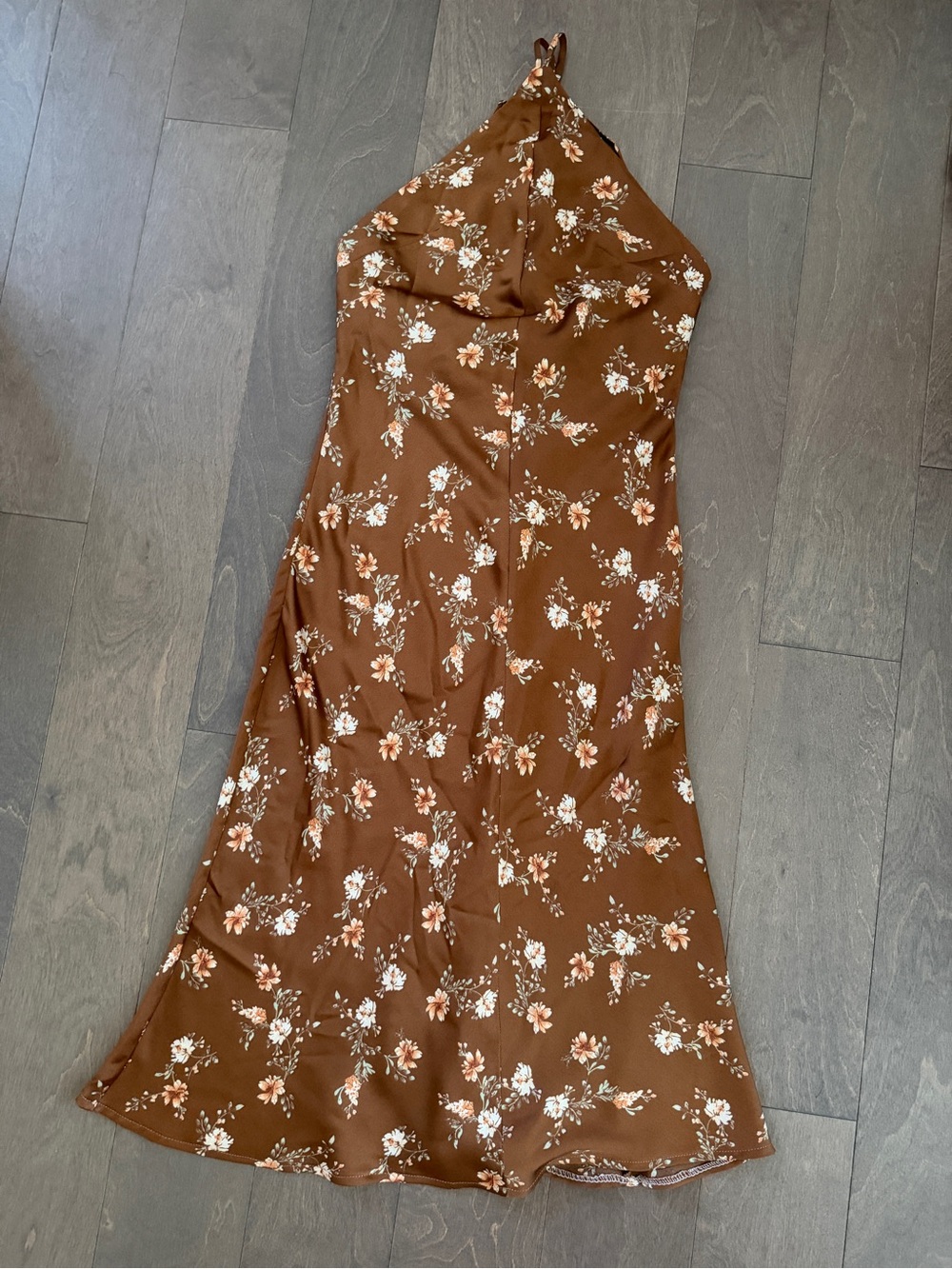 Park & Fifth Brown Floral Slip Maxi Dress